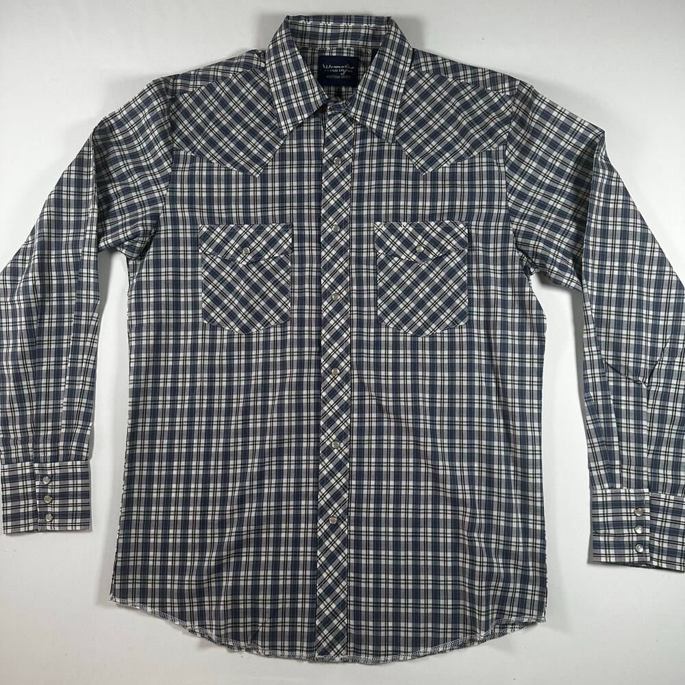 Wrangler Western Plaid Shirt with Snaps NWOT MEDIUM